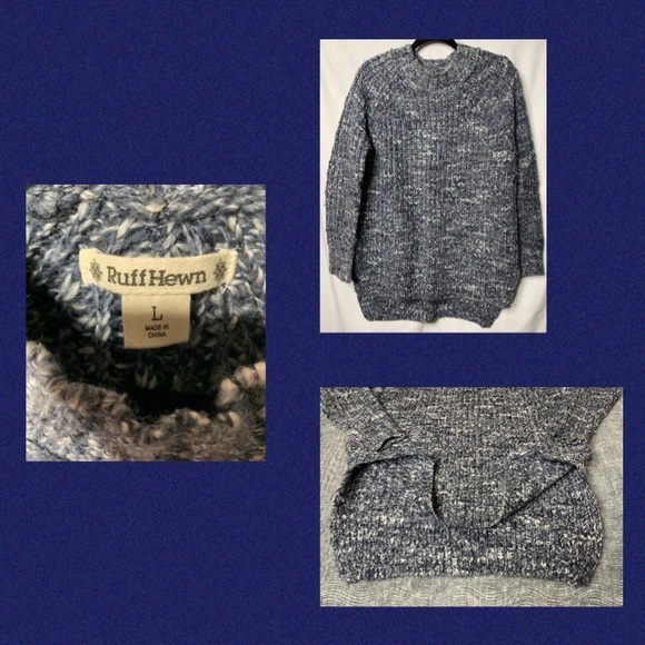 Ruff Hewn Sweaters - 3/$20 Ruff Hewn Blue and White Knit Sweater LARGE